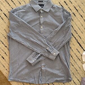 Tommy Hilfiger Blue and White Striped Shirt